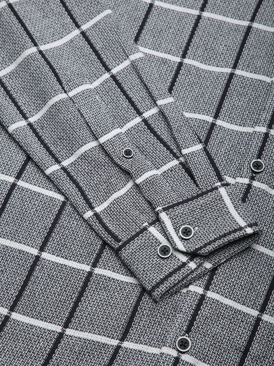 Black & White Interweave Window Checked Shirt - Image 8