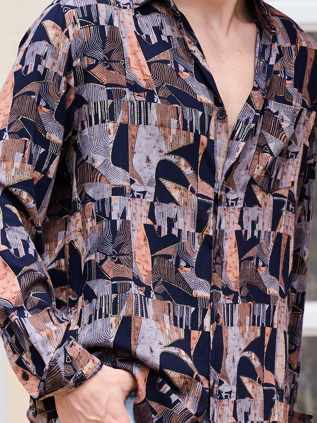Fusion Hues Foil Printed Shirt - Image 3