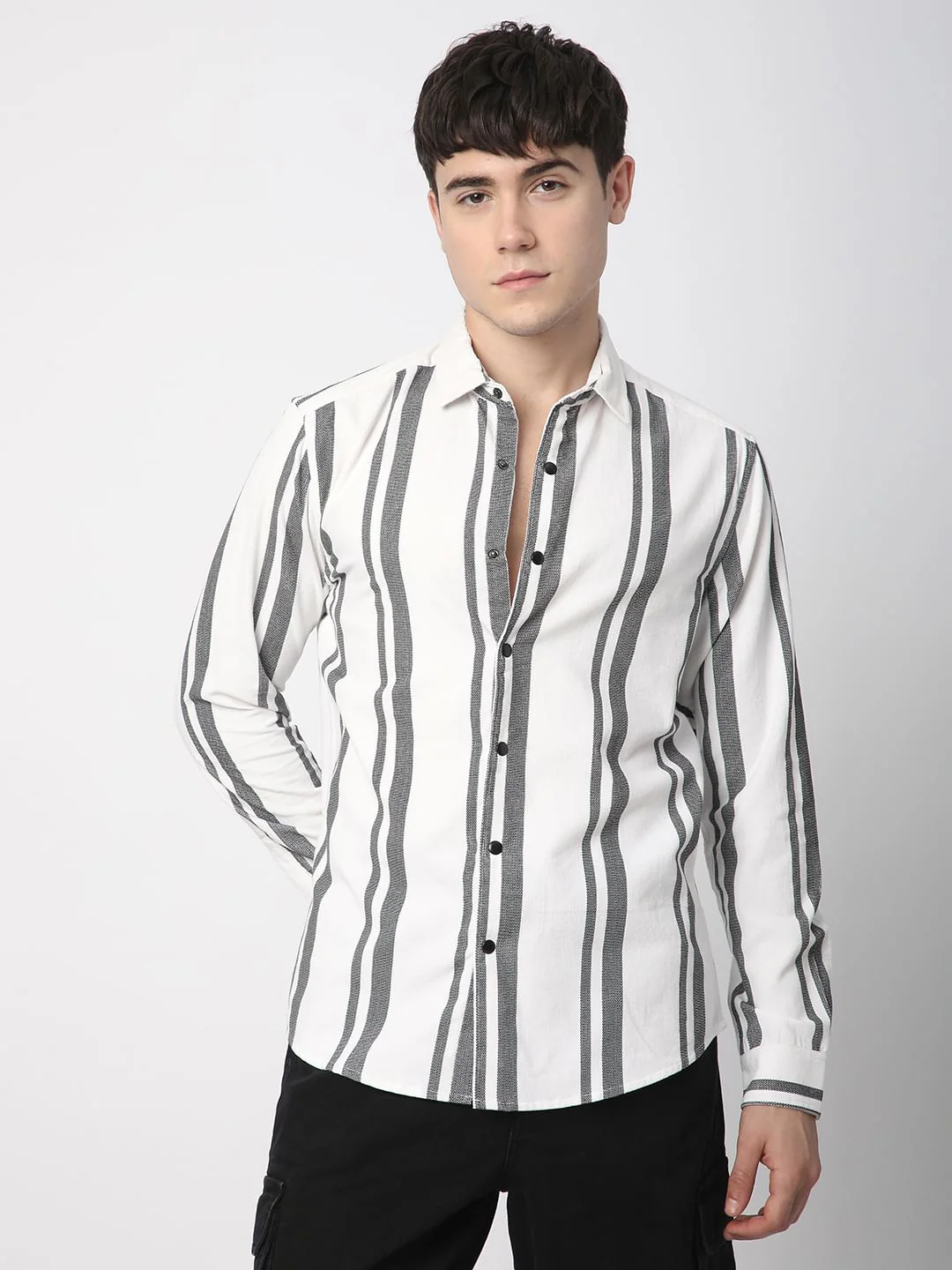Haute Monochrome Striped Corduroy Shirt - Image 5