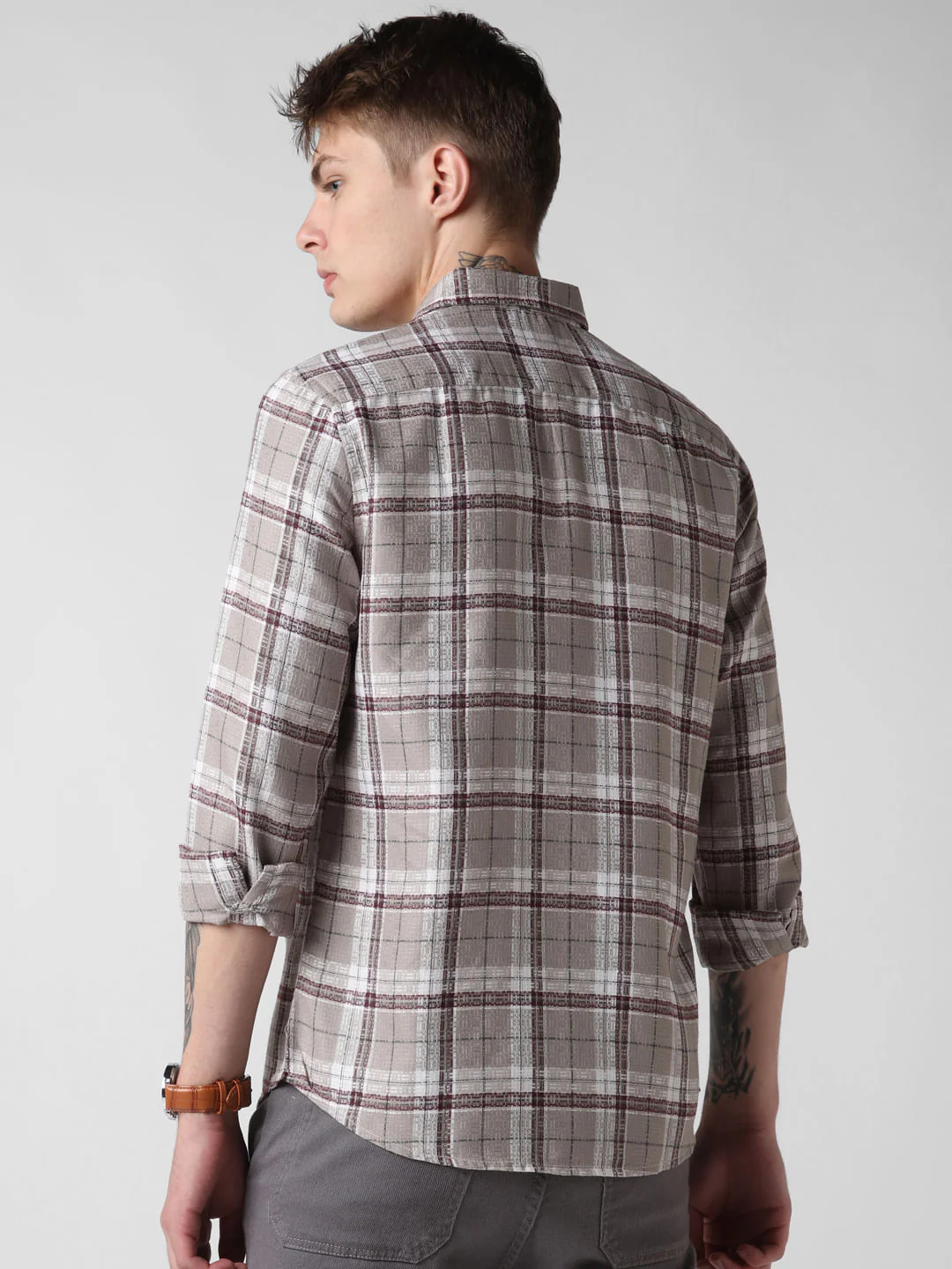 Multicolour Jacquard Checkered Shirt - Image 7