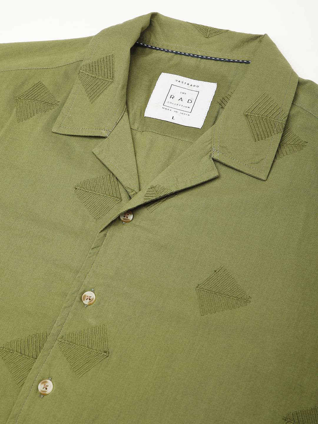 Olive Leaf Embroidered Oversized Shirt - Image 3