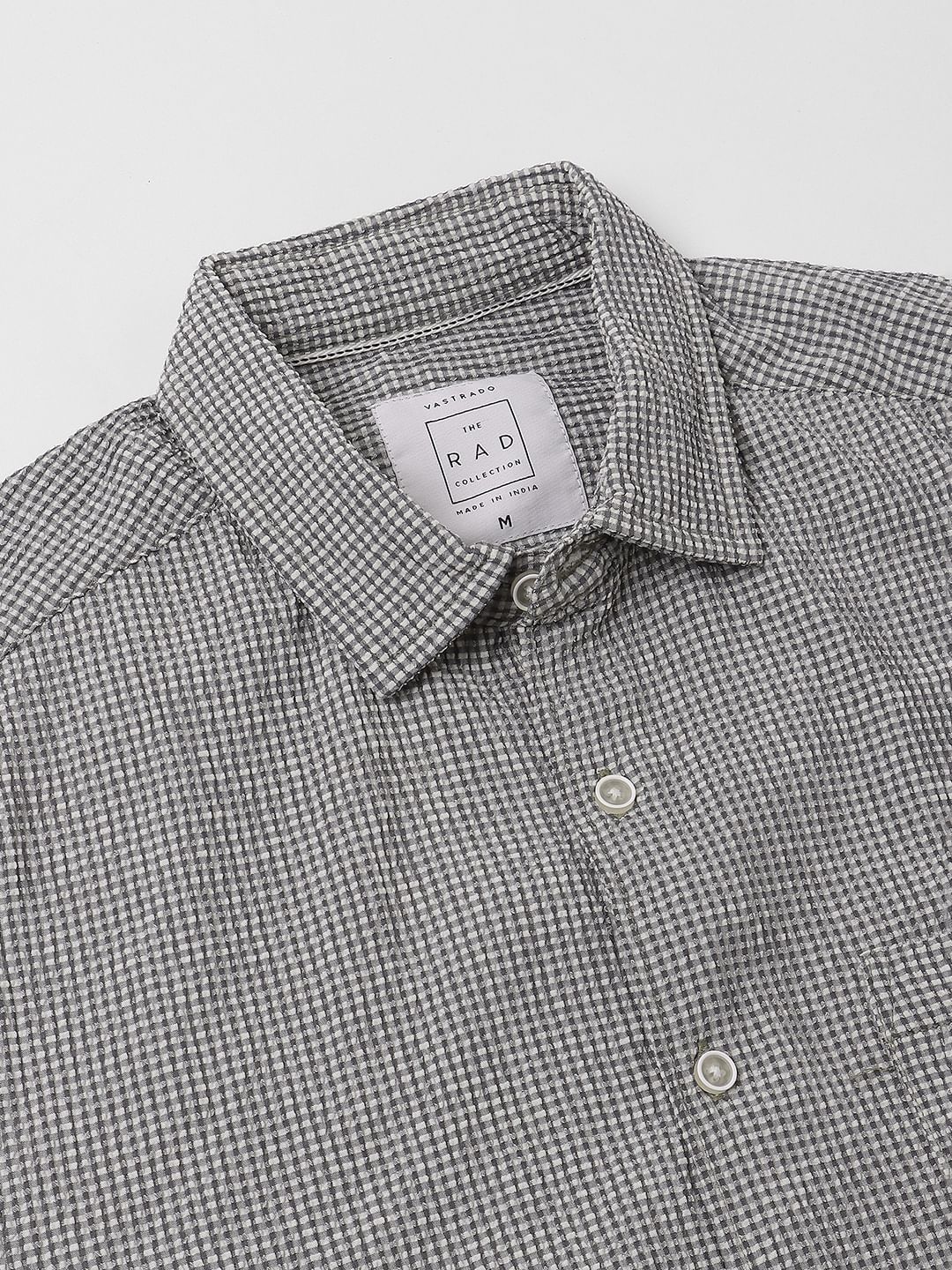 Olive Tiny Checkered Seersucker Shirt - Image 9
