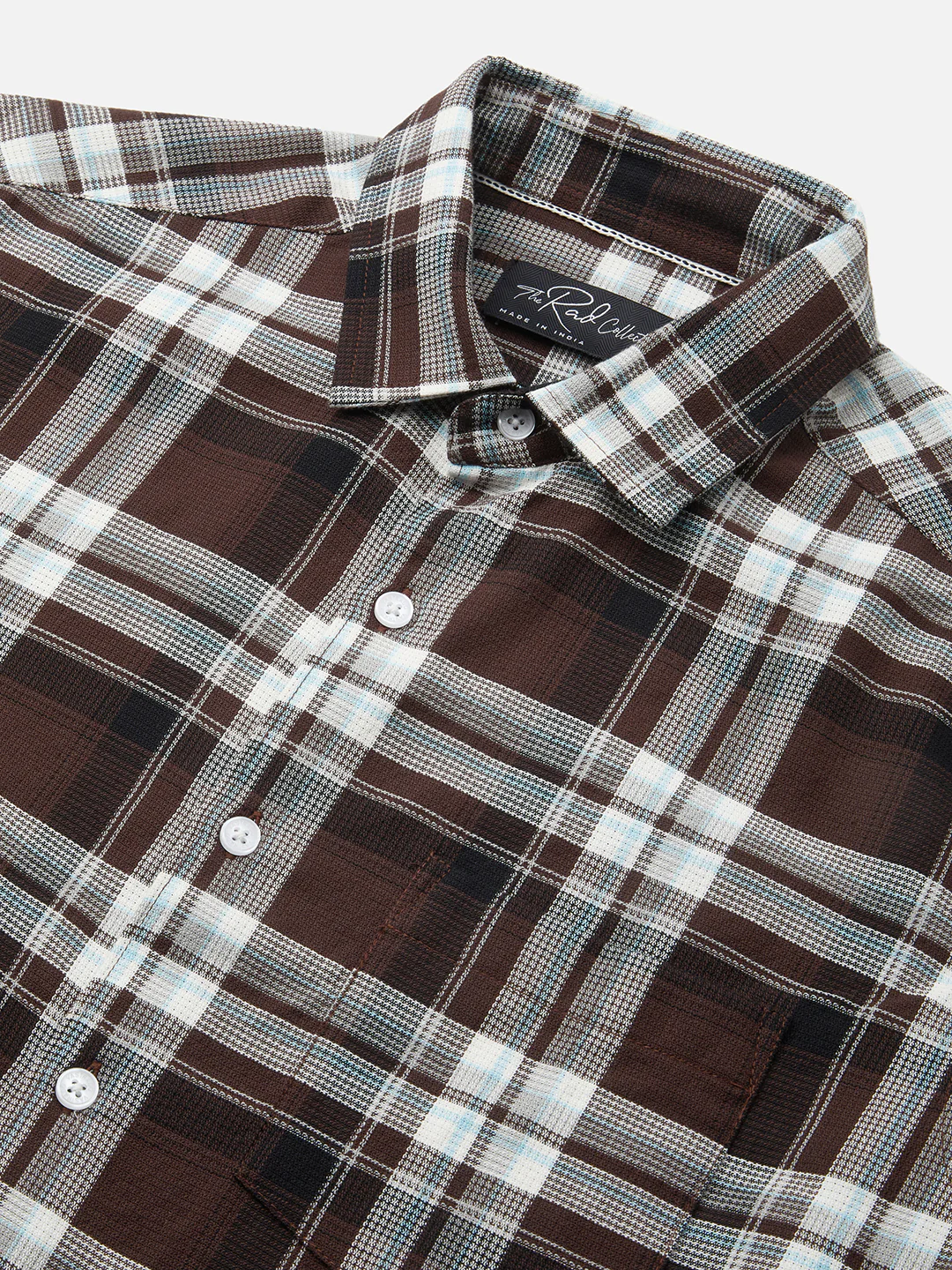 Premium Cotton Espresso Grid Retro Plaid Shirt - Image 3