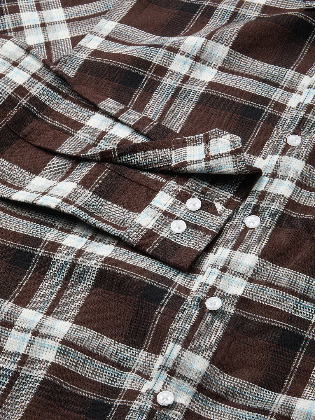 Premium Cotton Espresso Grid Retro Plaid Shirt - Image 9