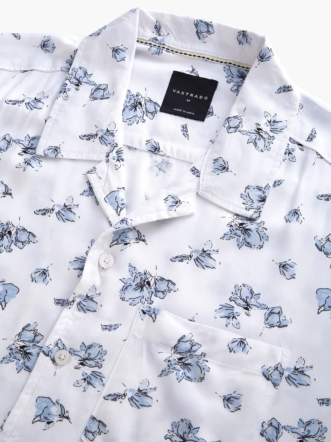 White Floral Printed Notch Collar Oversized Shirt - Image 9